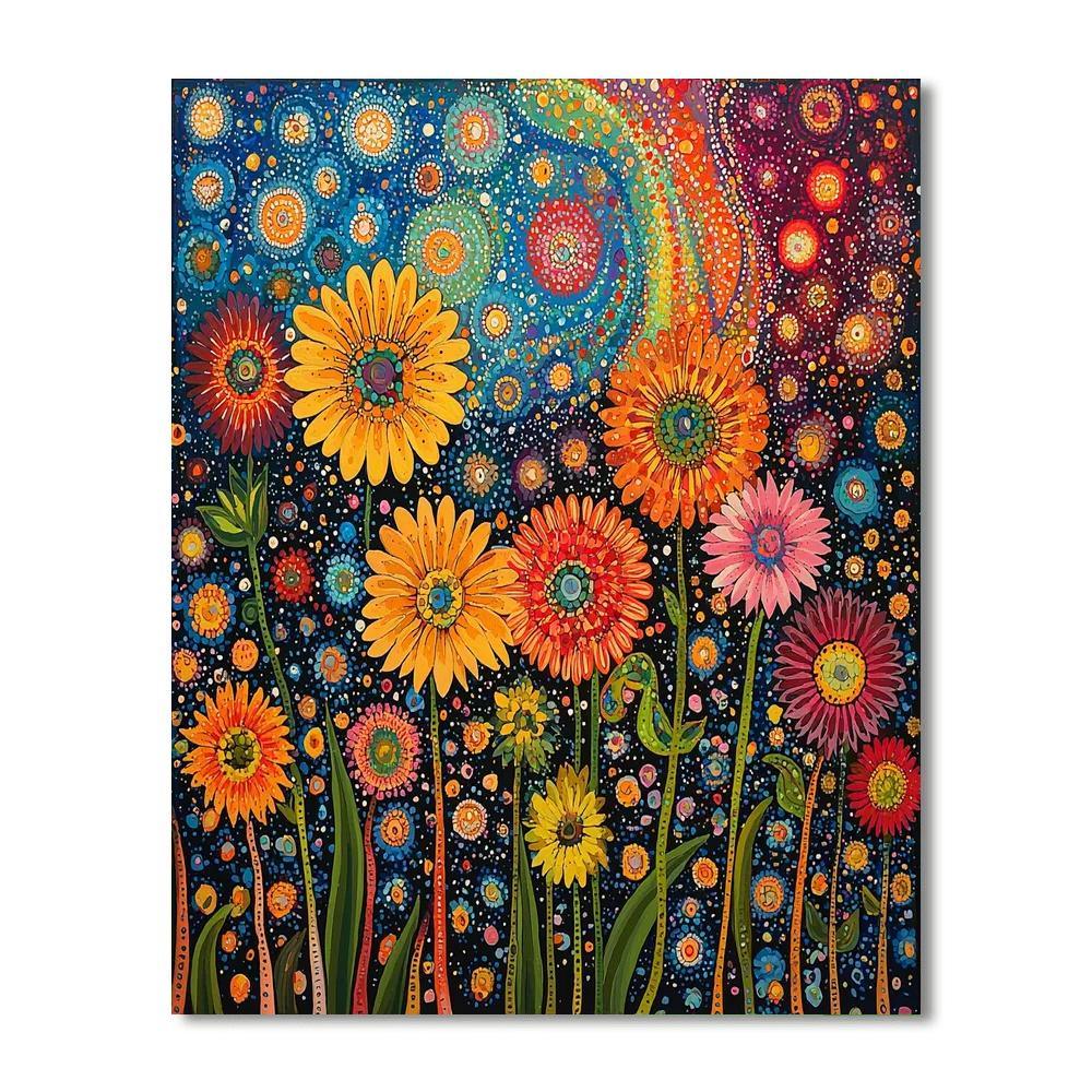 Yayoi Kusama Inspired Cosmic Blossom Harmony  Paint By Numbers