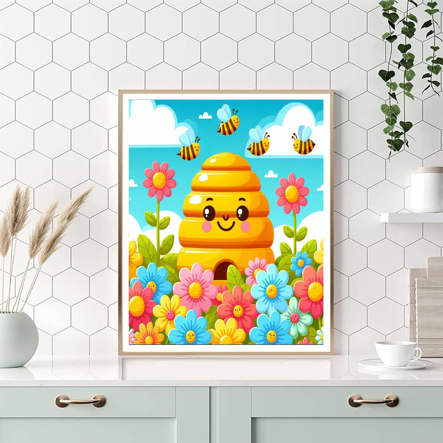 Bubbling Beehive DIY Paint By Numbers