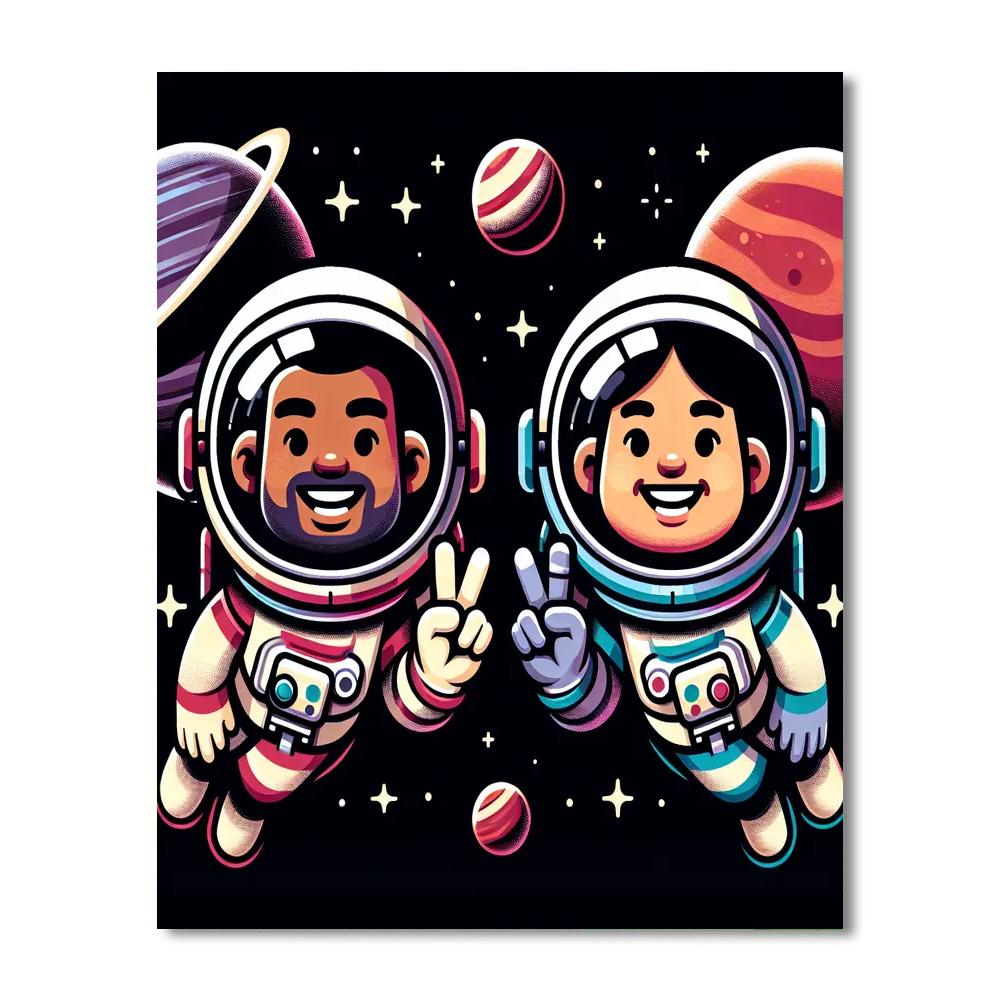 Space Explorer Astronauts Painting By Numbers Kit