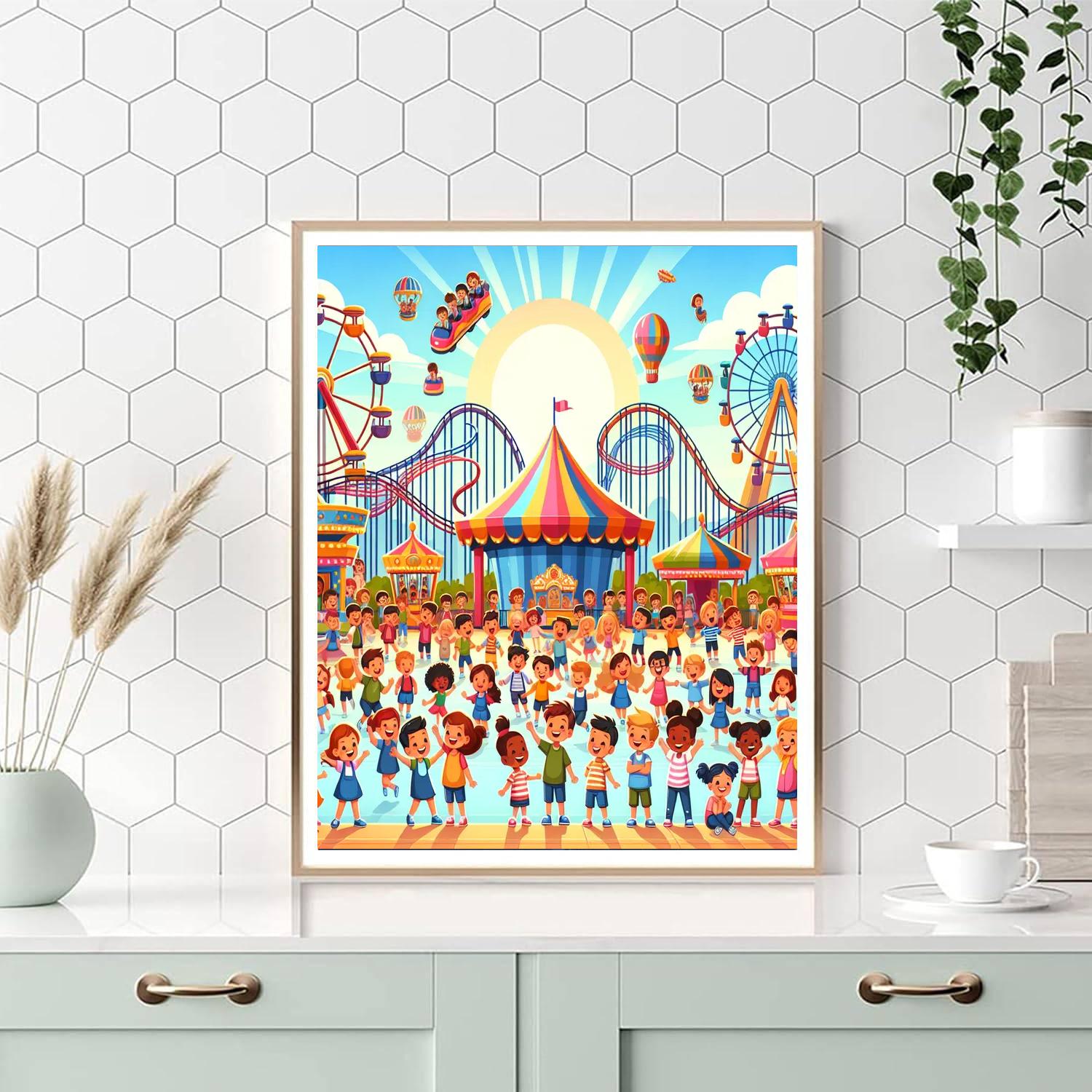 Fun Time At The Amusement Park Numbered Painting Kits