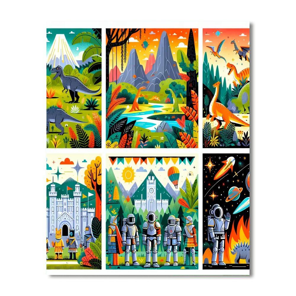 Time Traveling Adventure Numbered Painting Kits