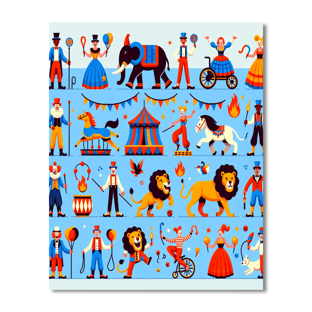 Joyful Circus Extravaganza Paint By Numbers Kits