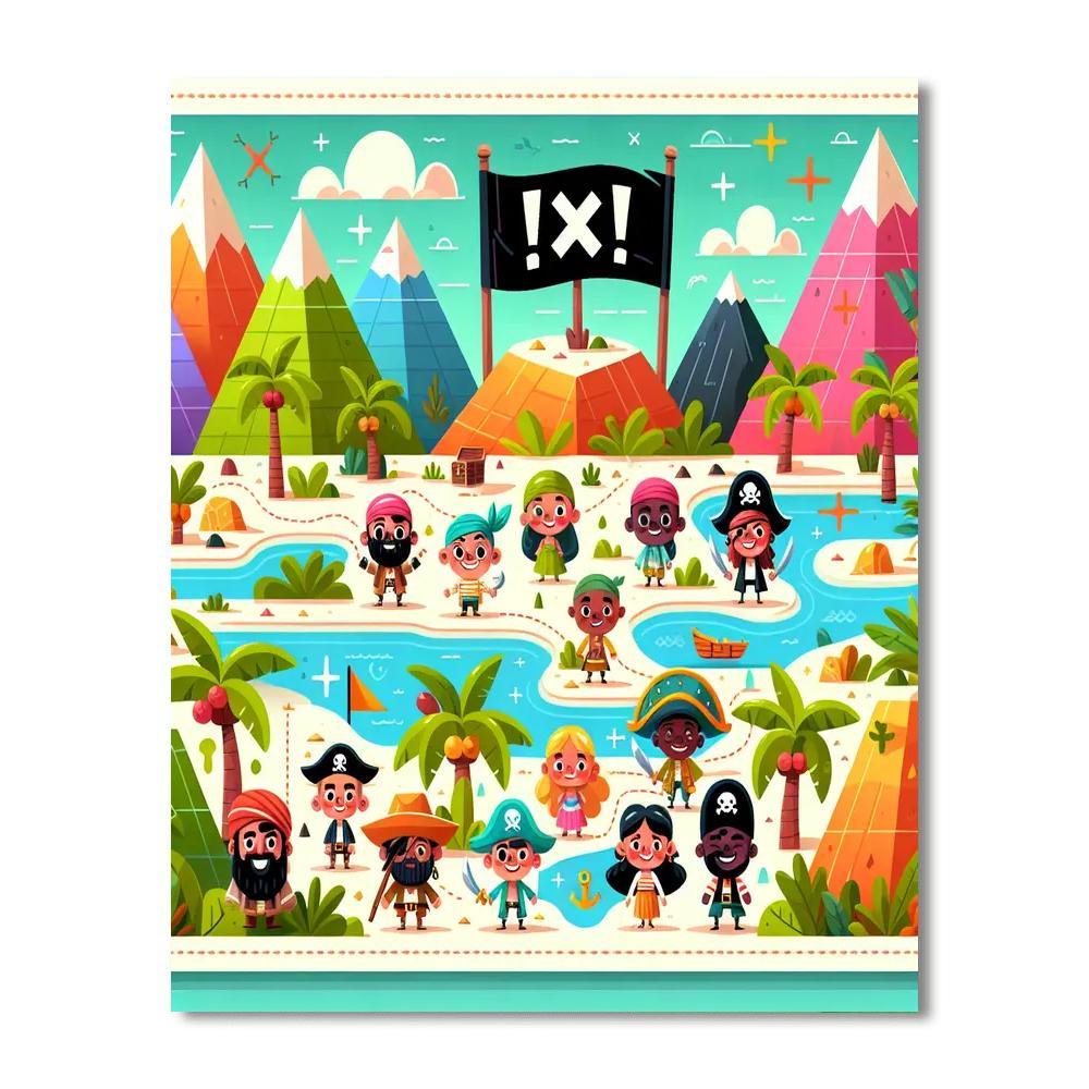 Treasure Map Adventure Painting Number Kit