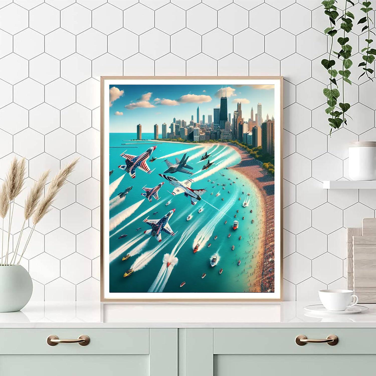 Chicago Air And Water Show - Usa Painting By Numbers Kit