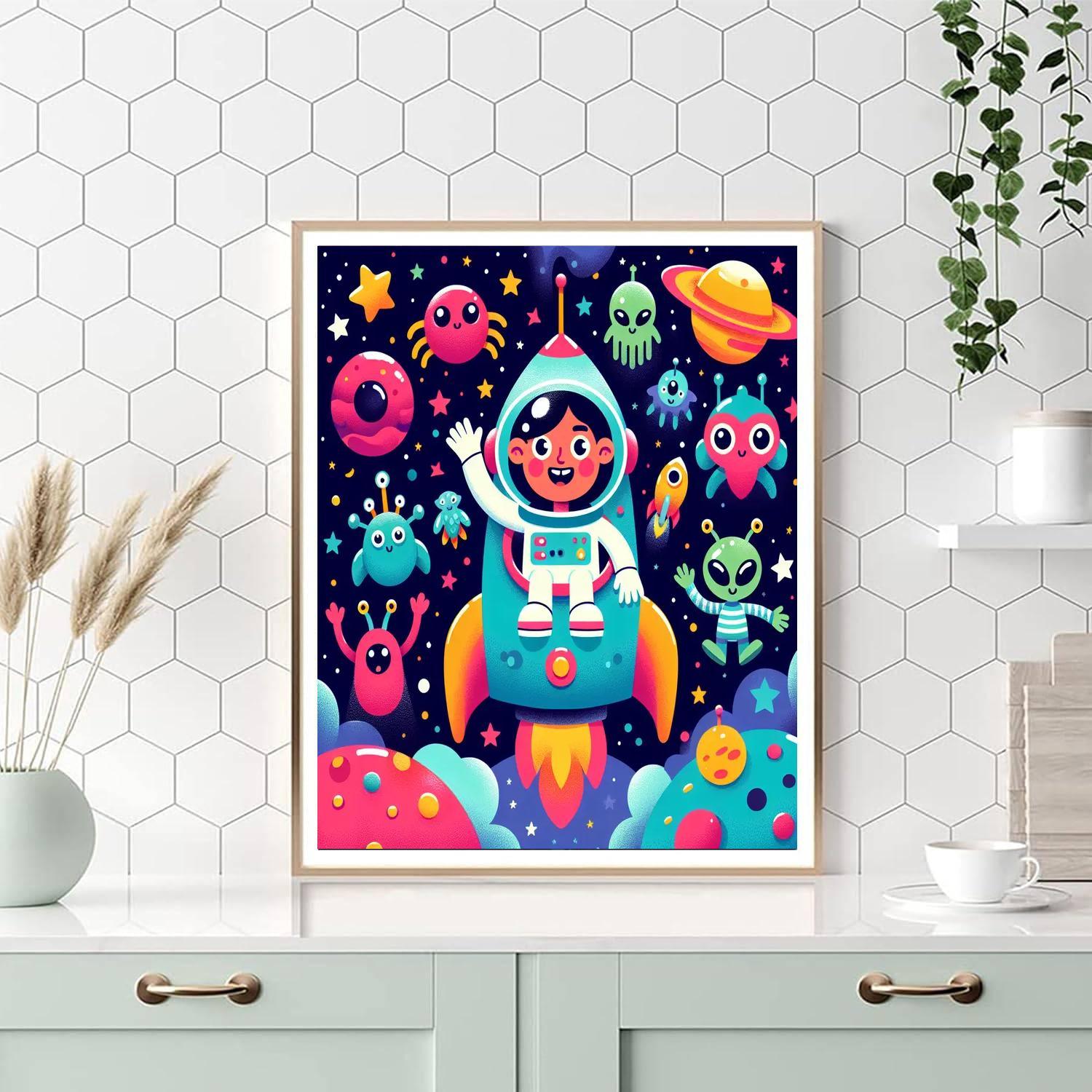 Space Adventure Team Painting Number Kit