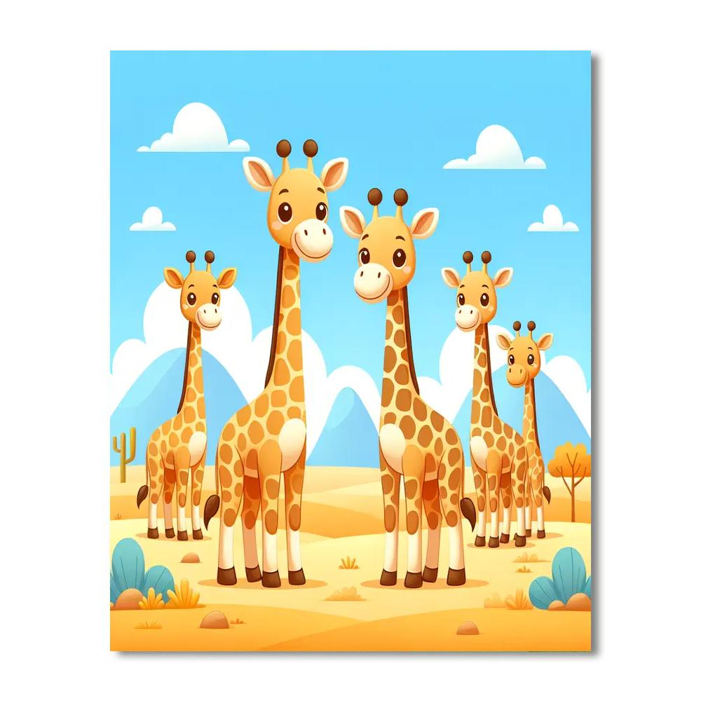 Gigantic Giraffe Safari Painting Number Kit