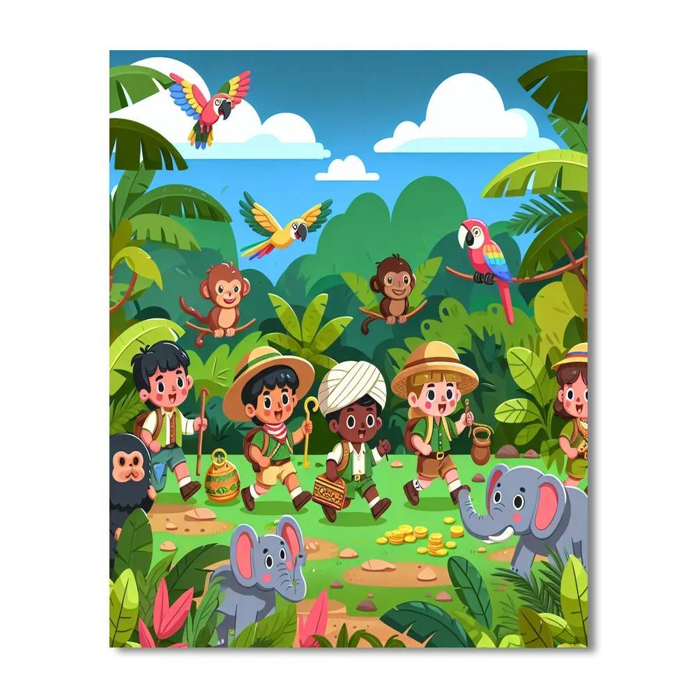 Jungle Treasure Adventure Numbered Painting Kits