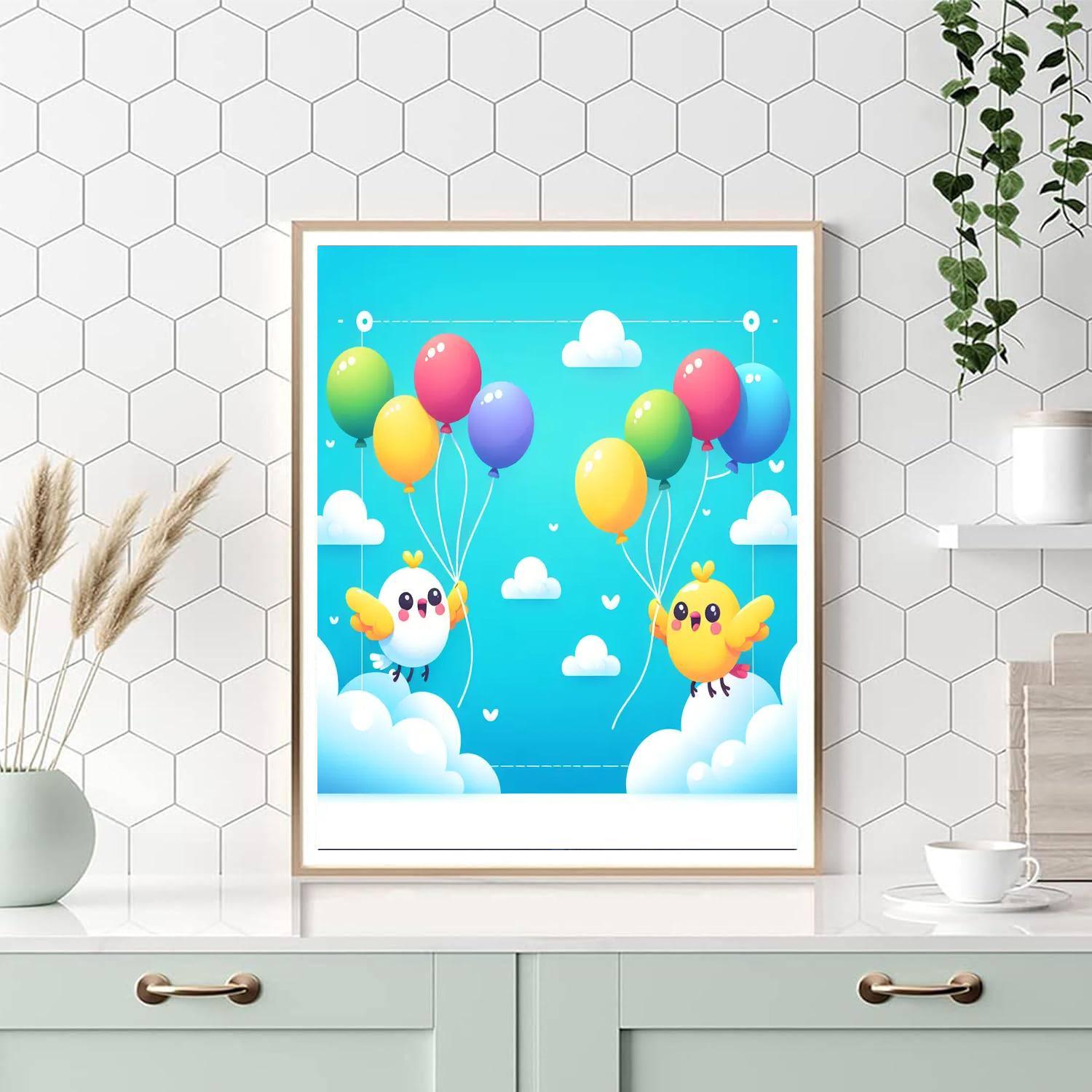 Ballooning Birdie Bliss Paint By Numbers