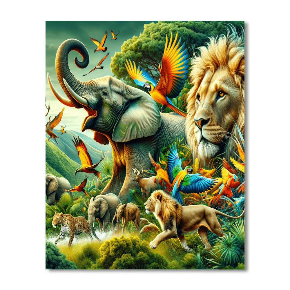 Exotic Safari Scene Paint By Number