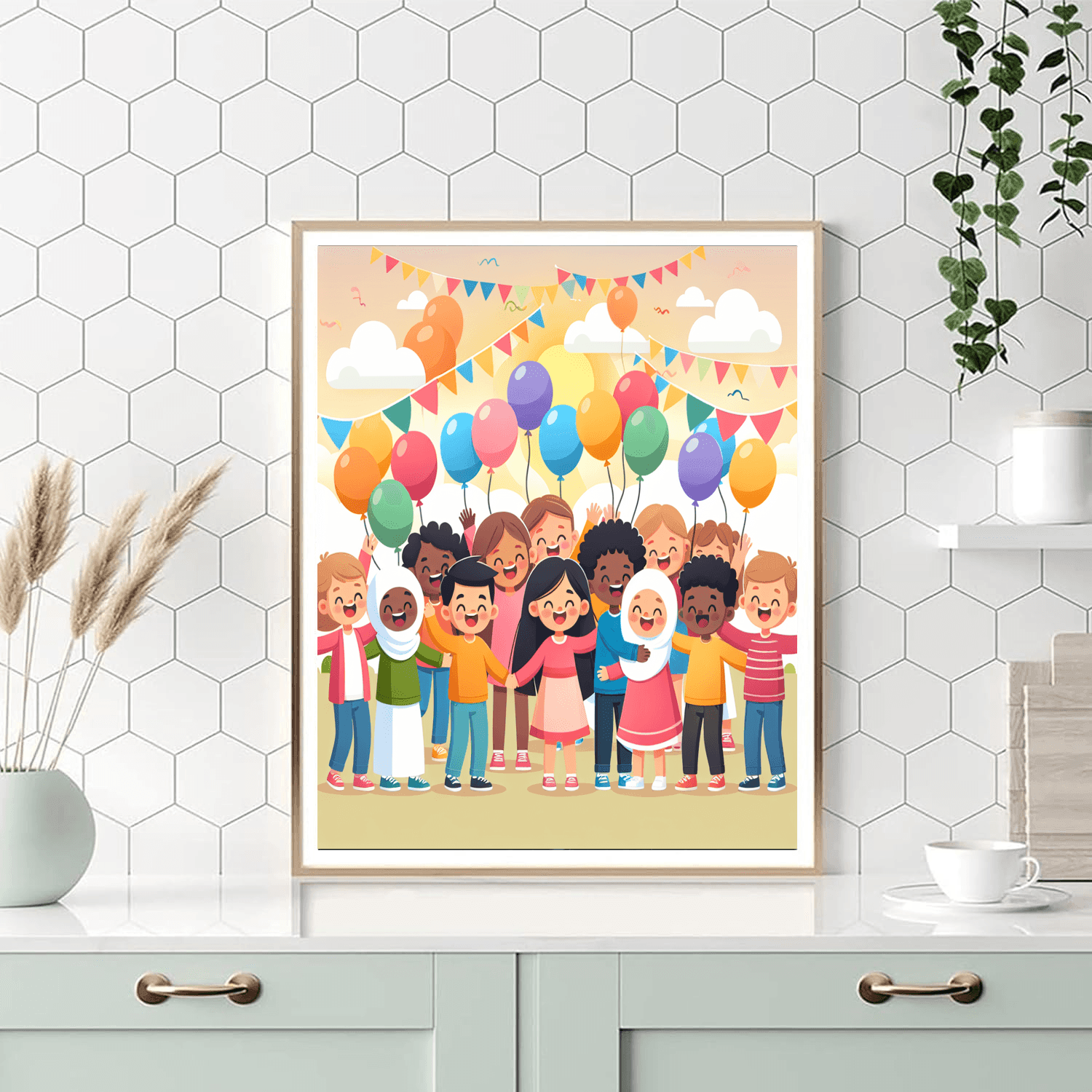 Festive Balloon Celebration Painting Number Kit