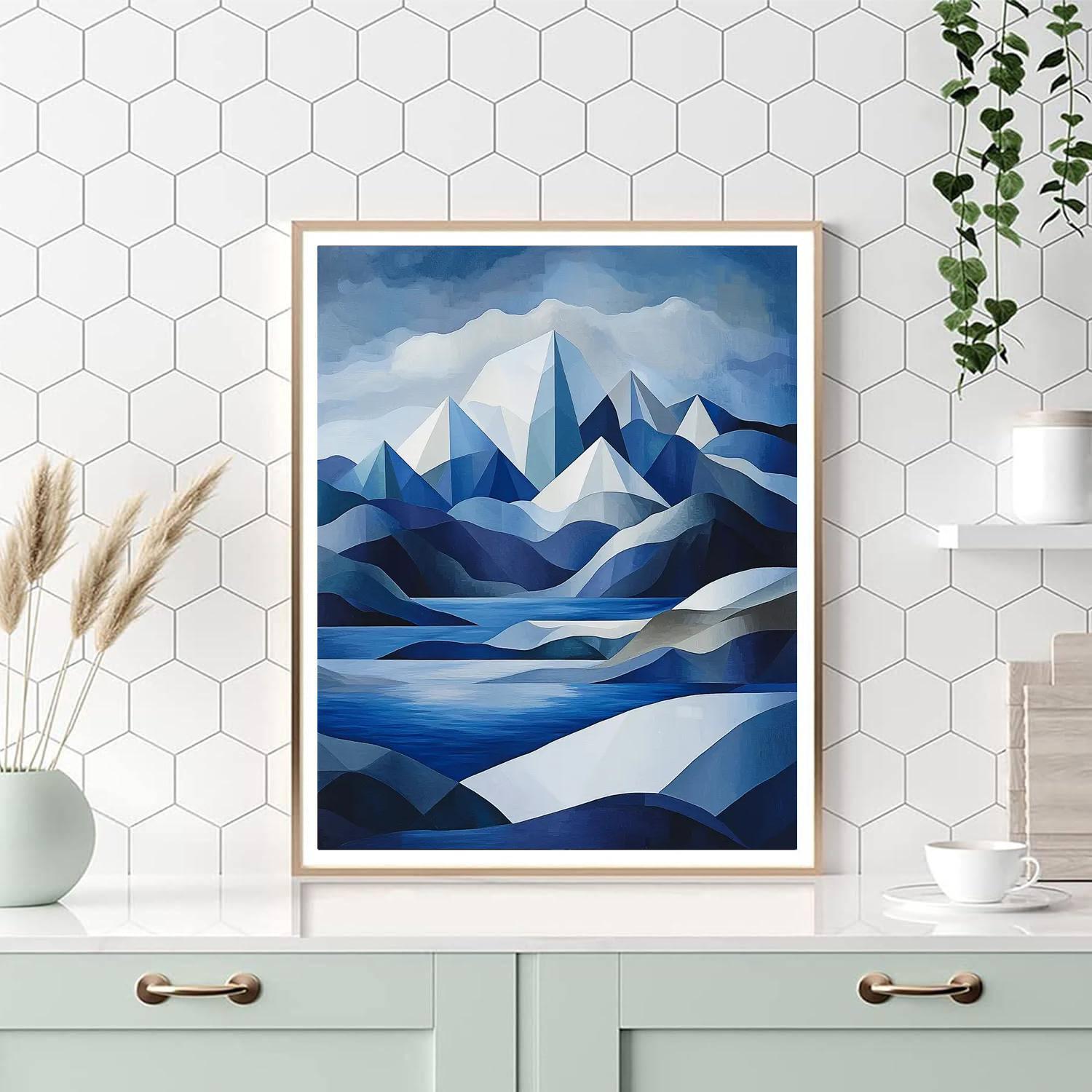 Malevich Inspired Geometric Mountain Range  Paint By Numbers