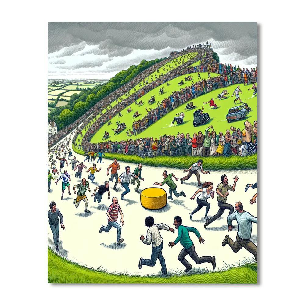 Cheese Rolling Festival - Gloucester, England Paint By Numbers Kits