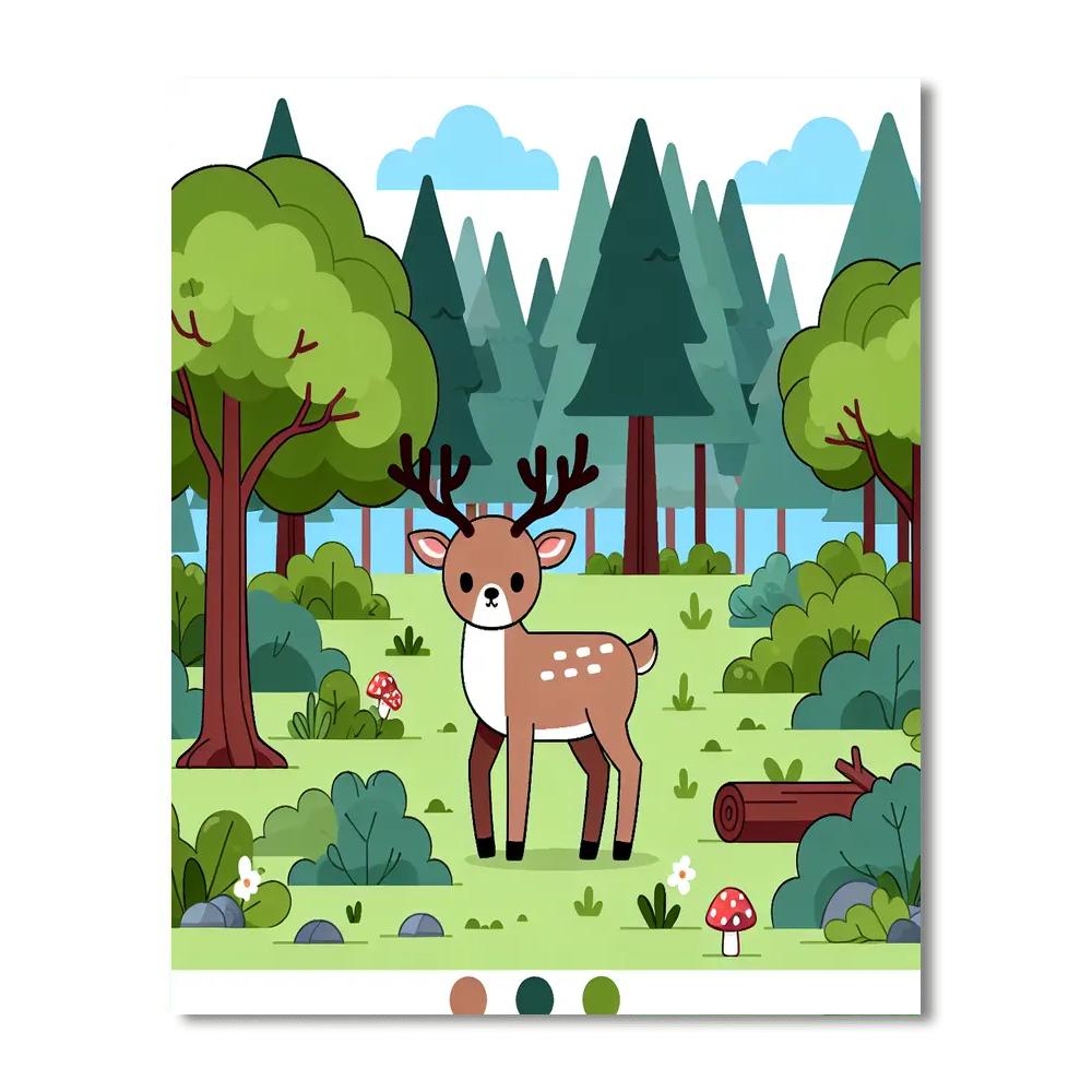 Dashing Deer Discovery Painting Number Kit