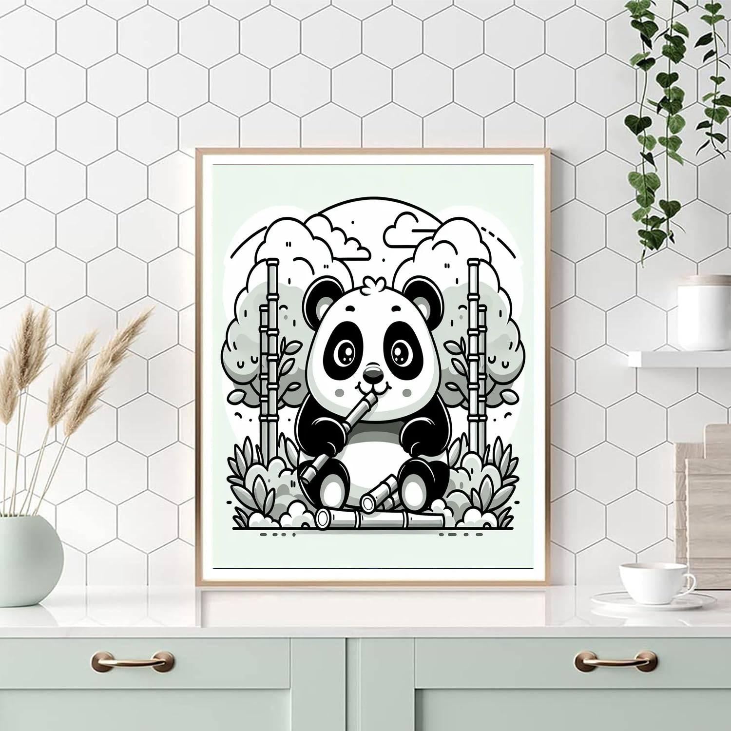 Panda's Bamboo Paradise Painting By Numbers Kit
