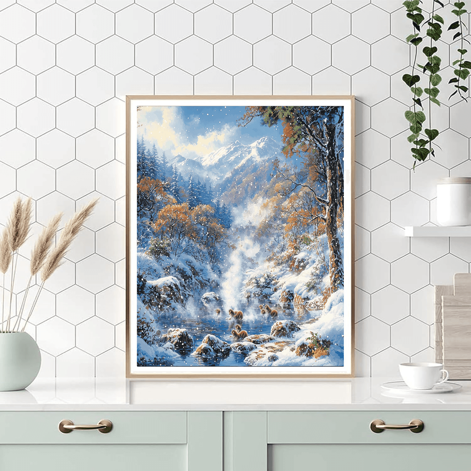 Jigokudani Monkey Park - Nagano Numbered Painting Kits