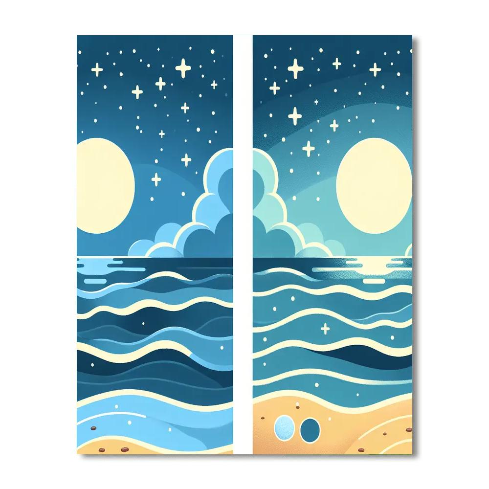 Starry Seaside Stroll Paint By Numbers Art