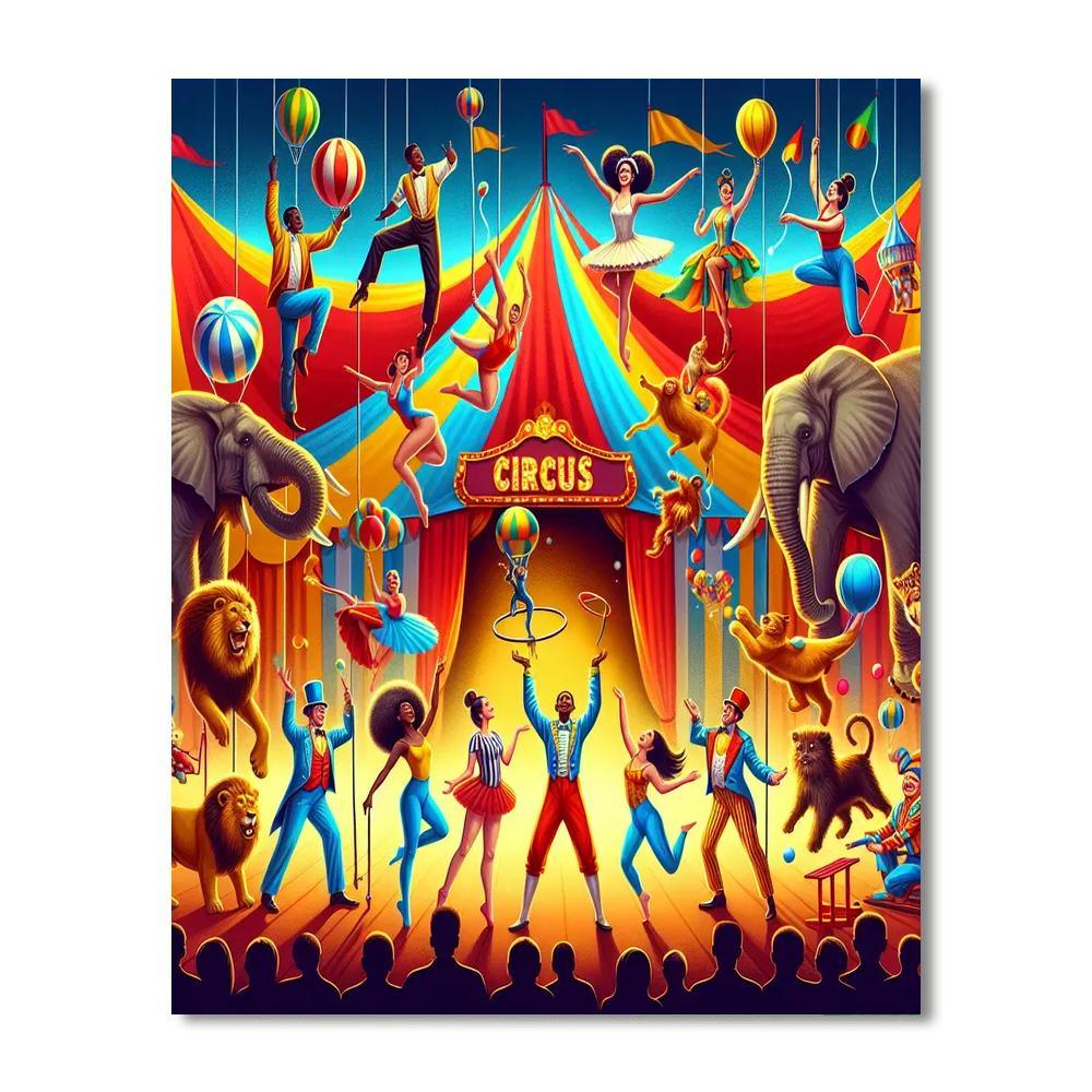 Lively Circus Extravaganza DIY Paint By Numbers