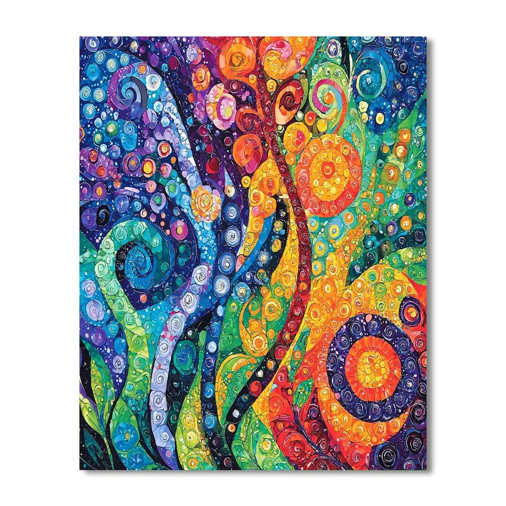 Gustav Klimt Inspired Veil Of Colors  Paint By Numbers Art