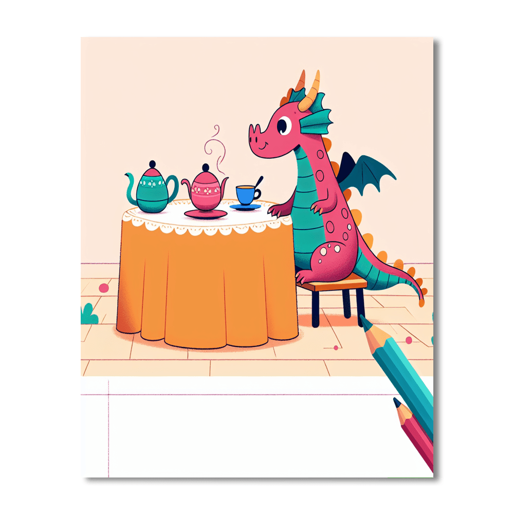 Dragon's Tea Party Number Painting