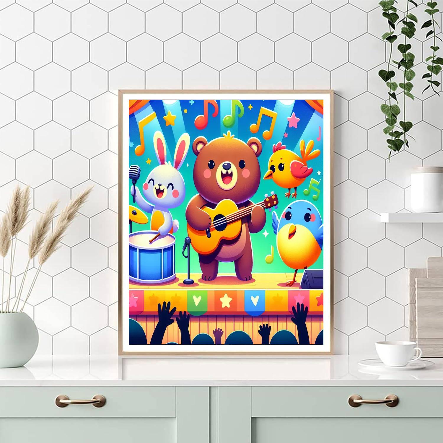 Funky Animal Band Numbered Painting Kits