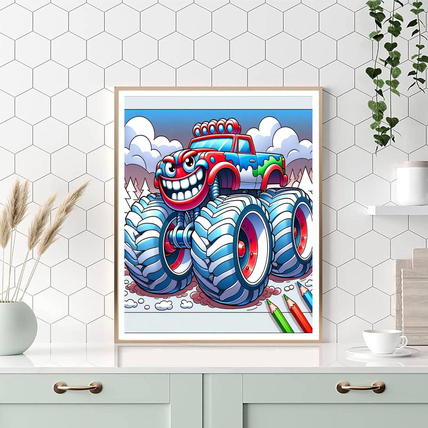 Silly Monster Truck Number Painting