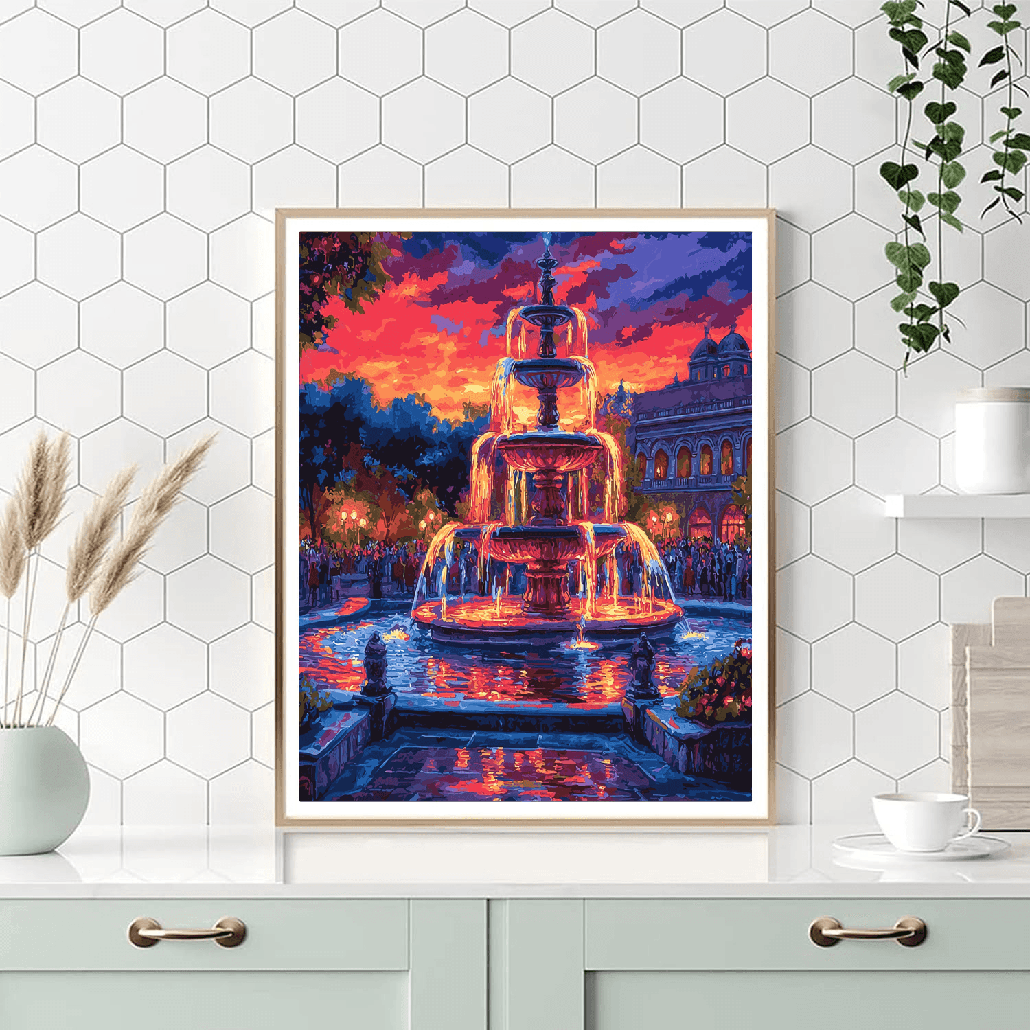 Montjuïc Magic Fountain - Barcelona Number Painting