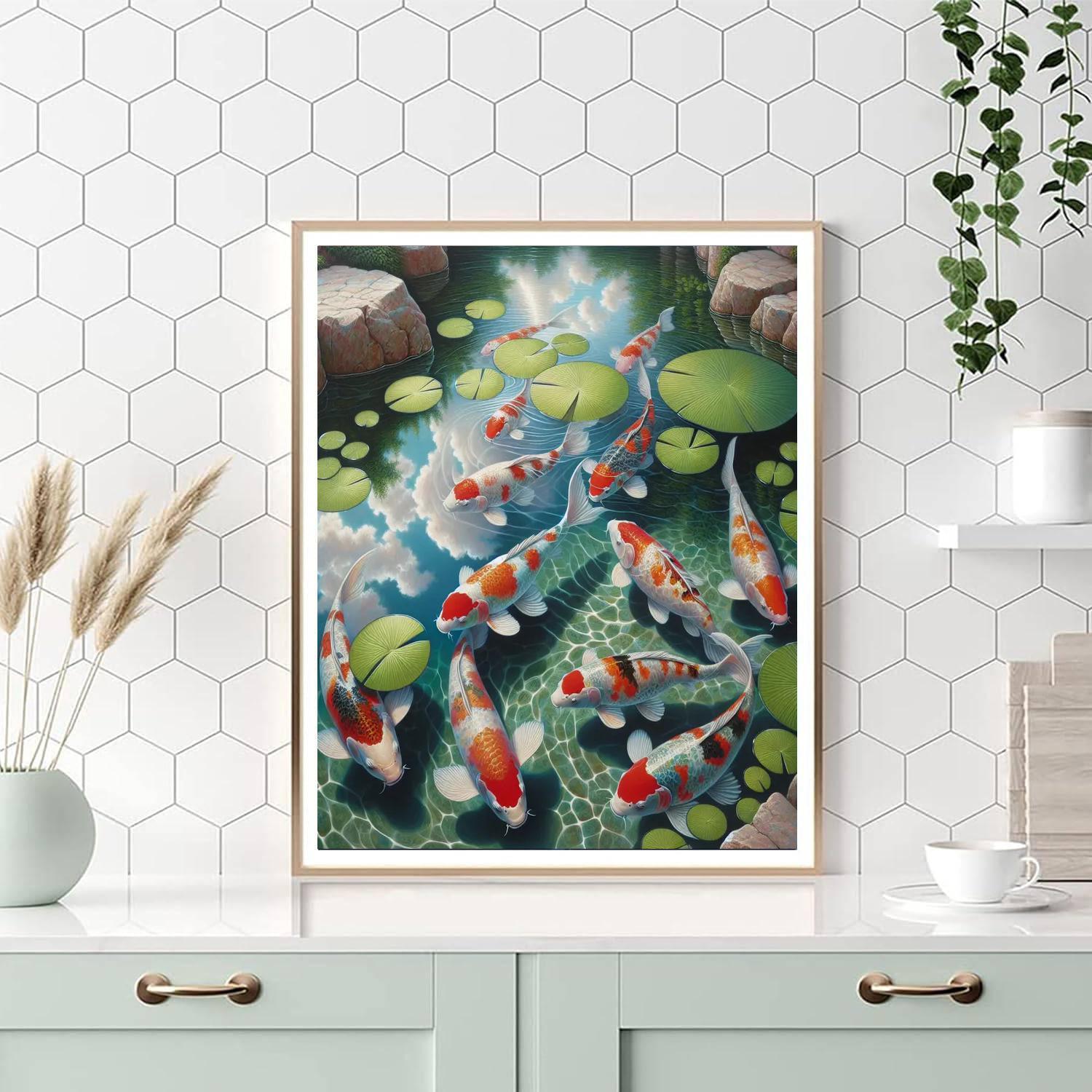 Koi Pond's Tranquil Beauty Painting By Numbers Kit