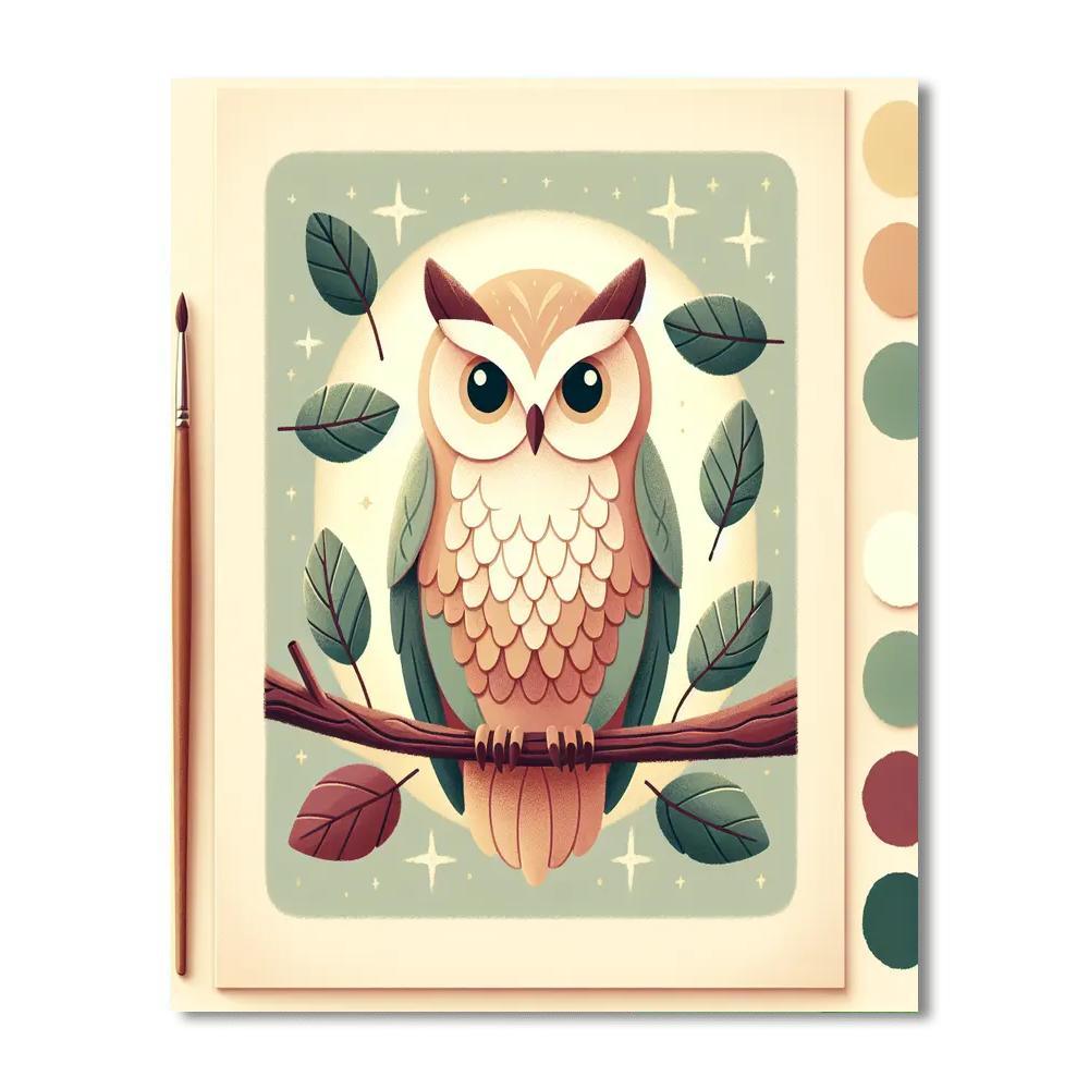 Wise Owl's Woodland Wisdom Paint By Numbers