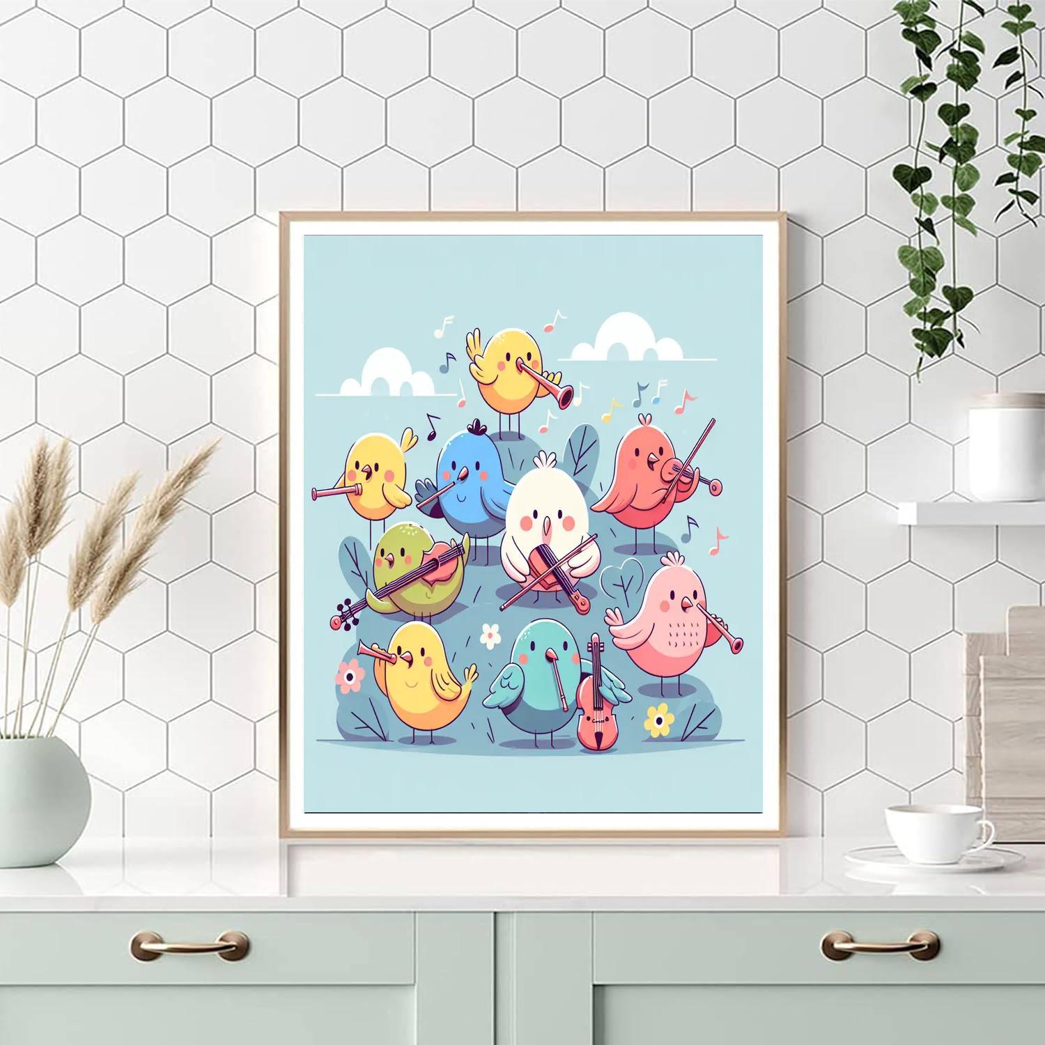 Cheerful Bird Symphony Painting Number Kit