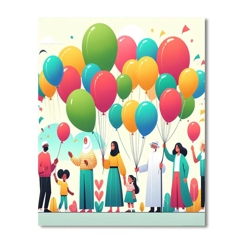 Balloon Festival Fun DIY Paint By Numbers