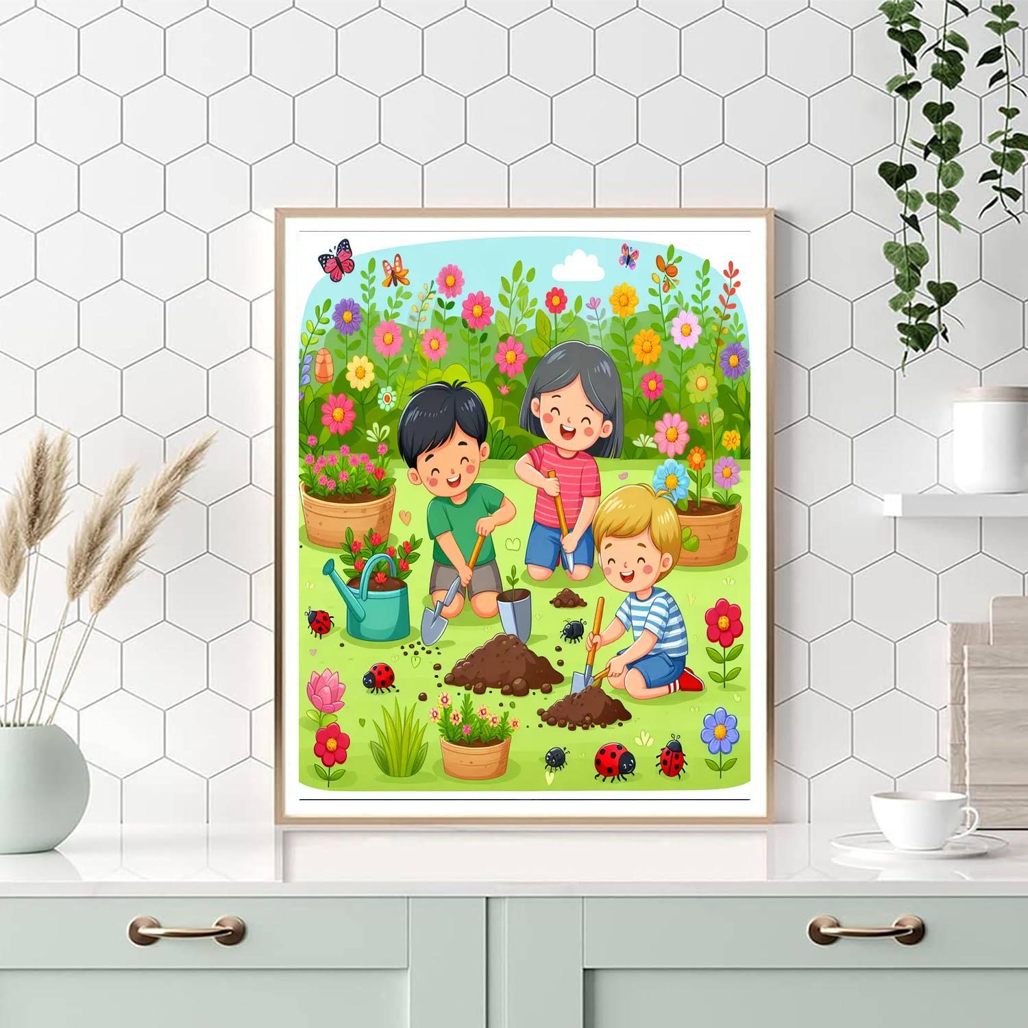 Gardening Buddies Paint By Numbers Art