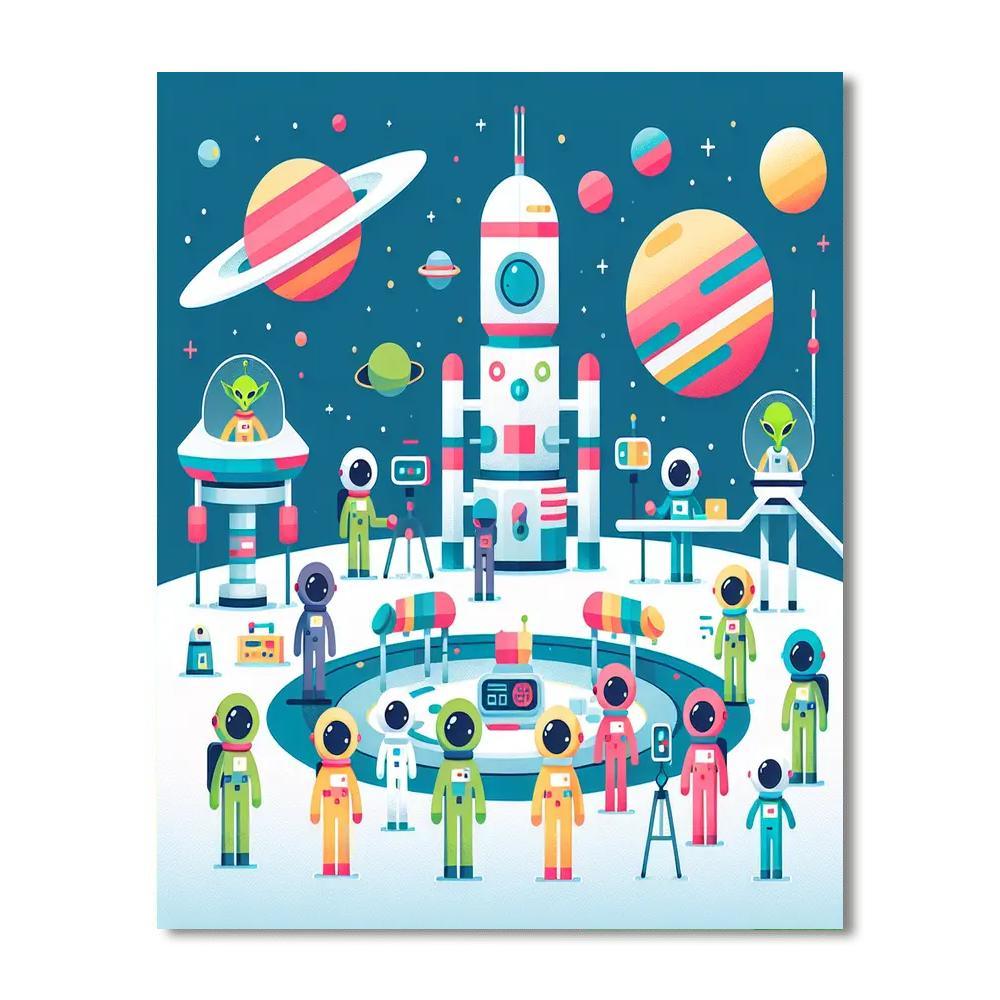 Space Station Surprise DIY Paint By Numbers