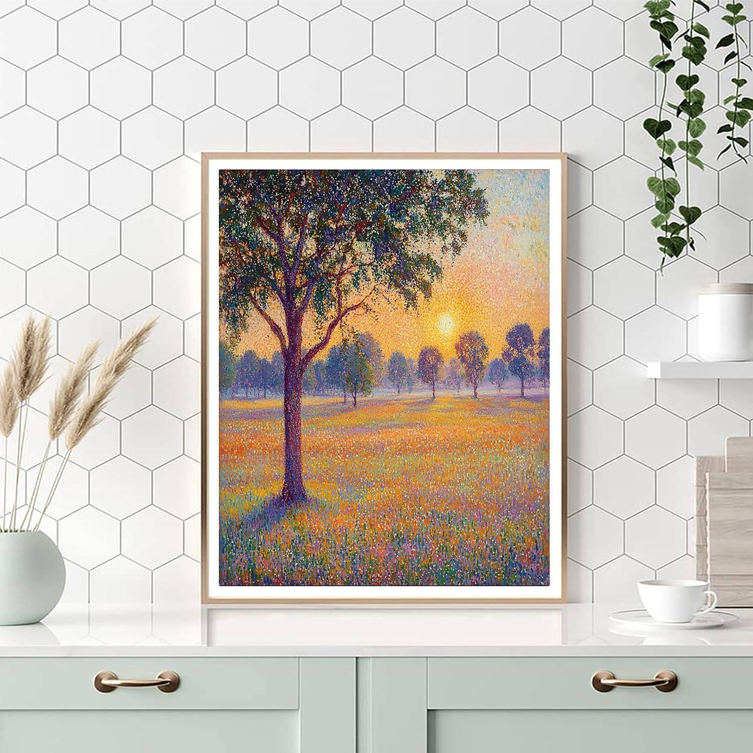 Georges Seurat Inspired Radiant Dawn Harmony  Paint By Numbers