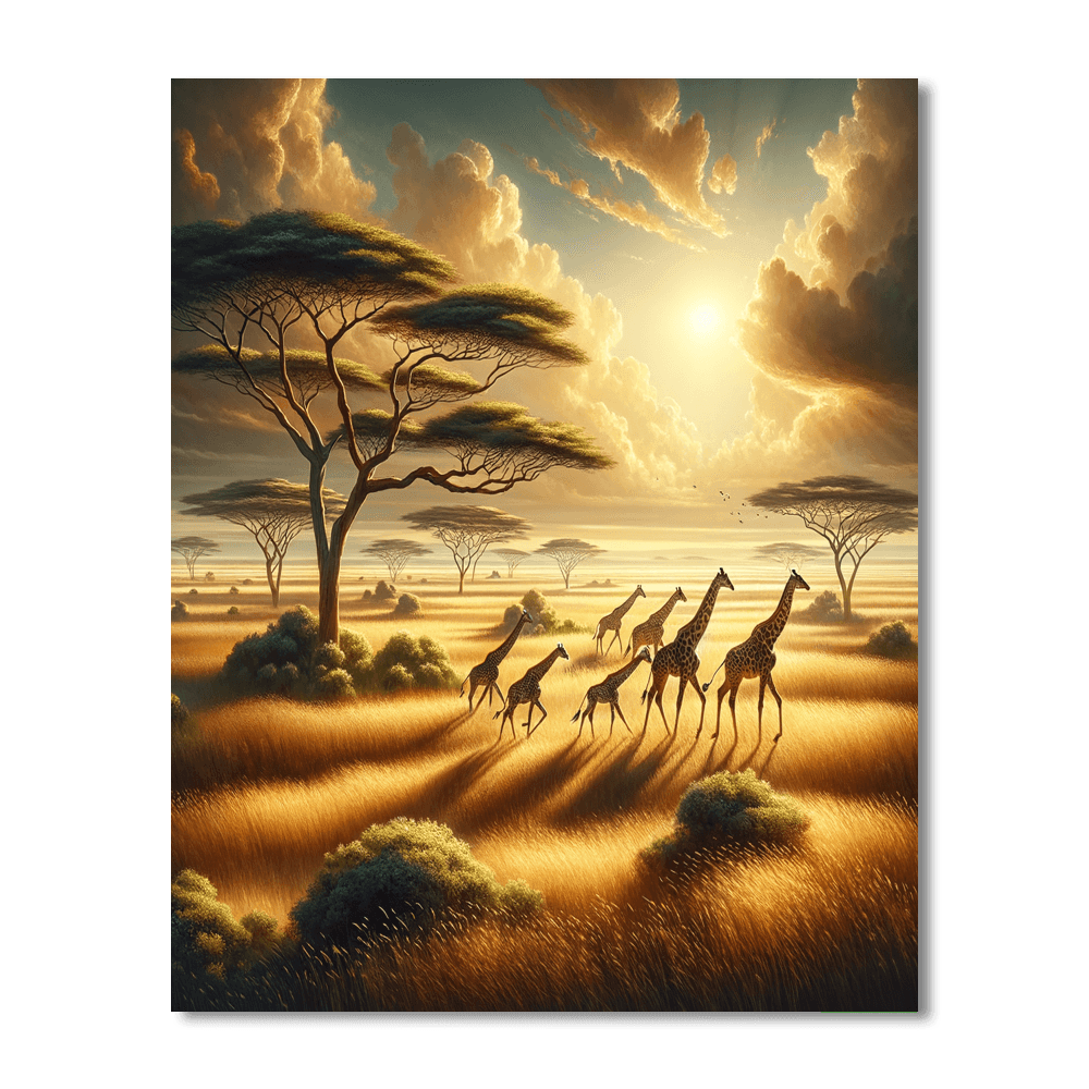 Giraffe's Savannah DIY Paint By Numbers