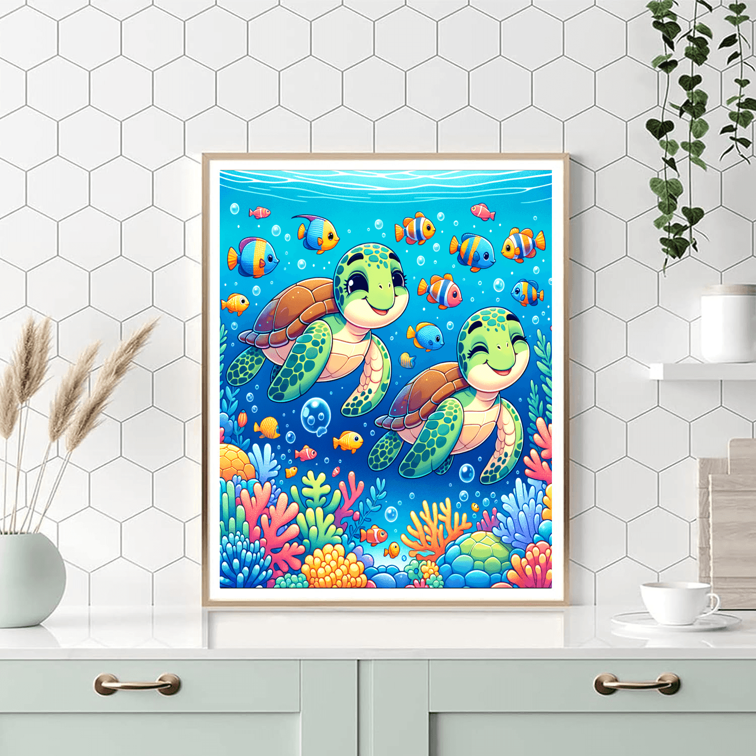 Friendly Sea Turtles Painting By Numbers Kit