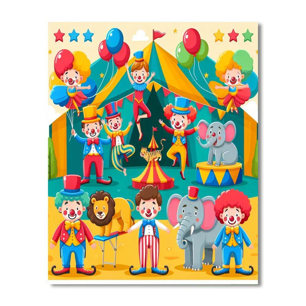 Silly Circus Extravaganza Paint By Numbers Art