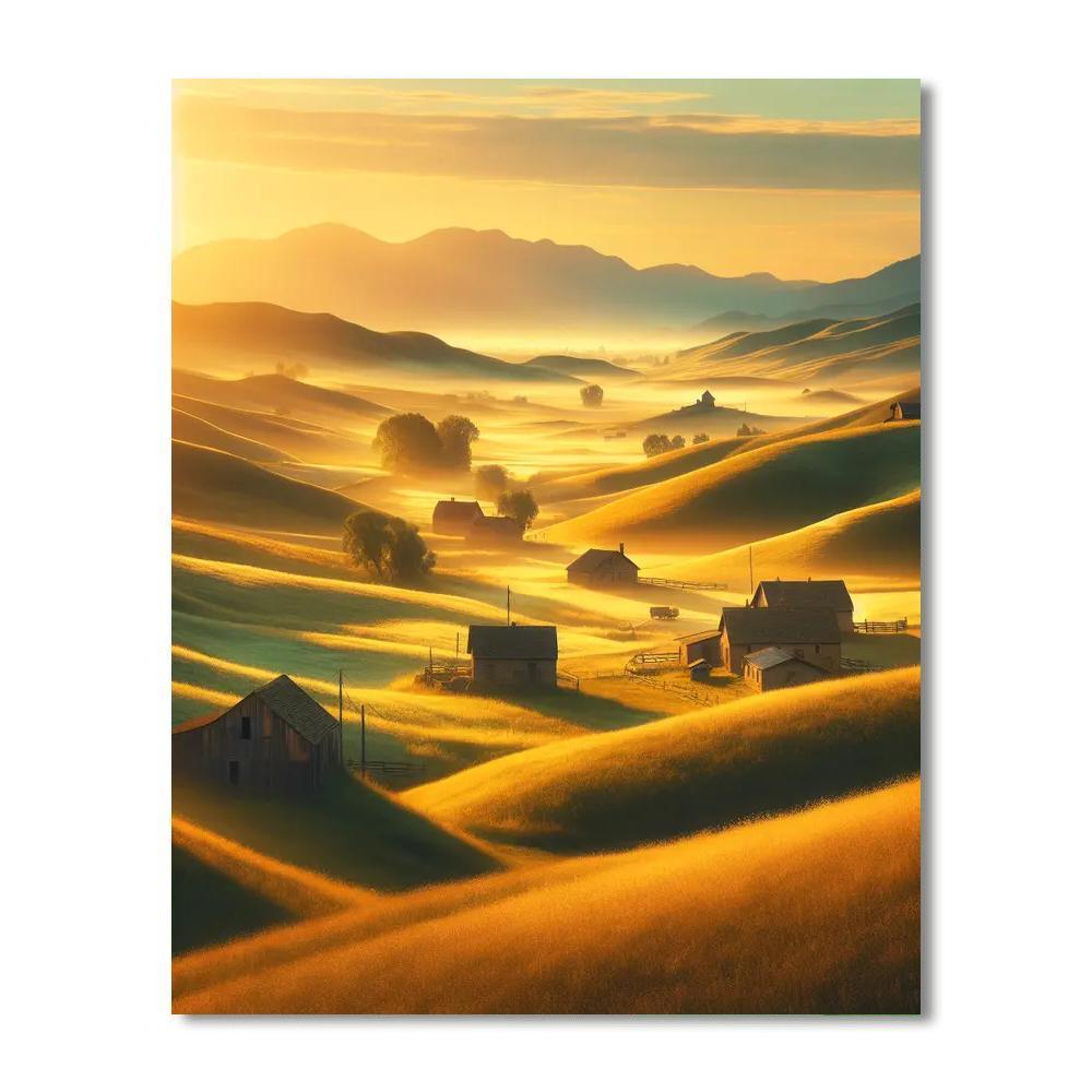 Countryside Sunrise Serenity Numbered Painting Kits