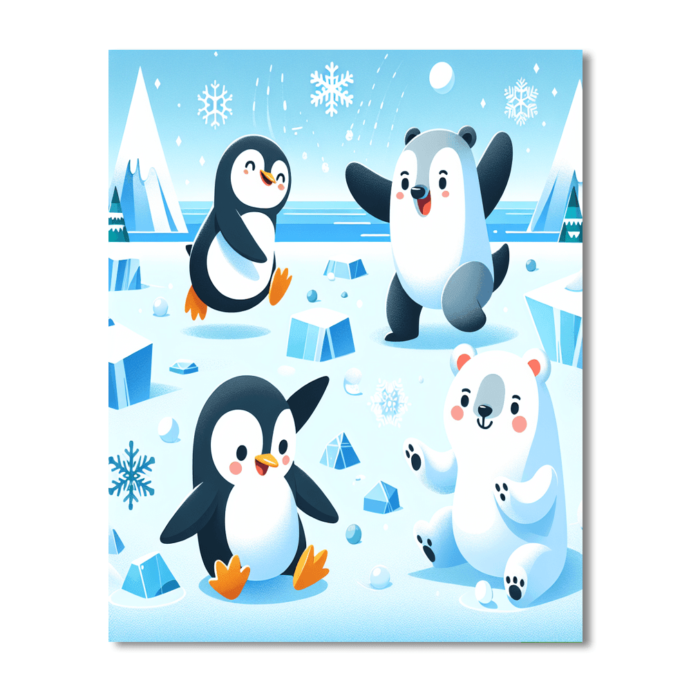 Penguins' Icecap Adventure Paint By Color