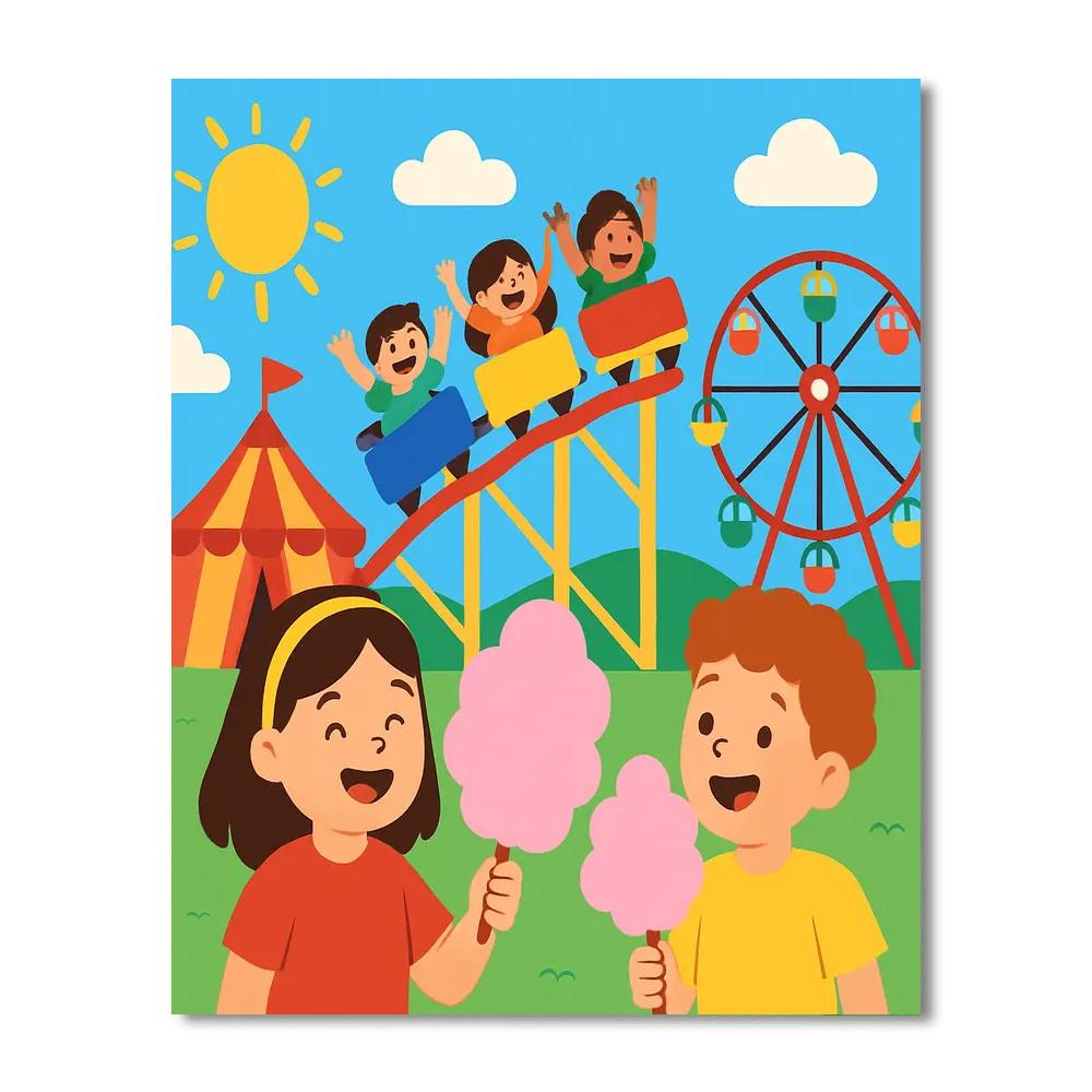 Fun Day At The Amusement Park DIY Paint By Numbers