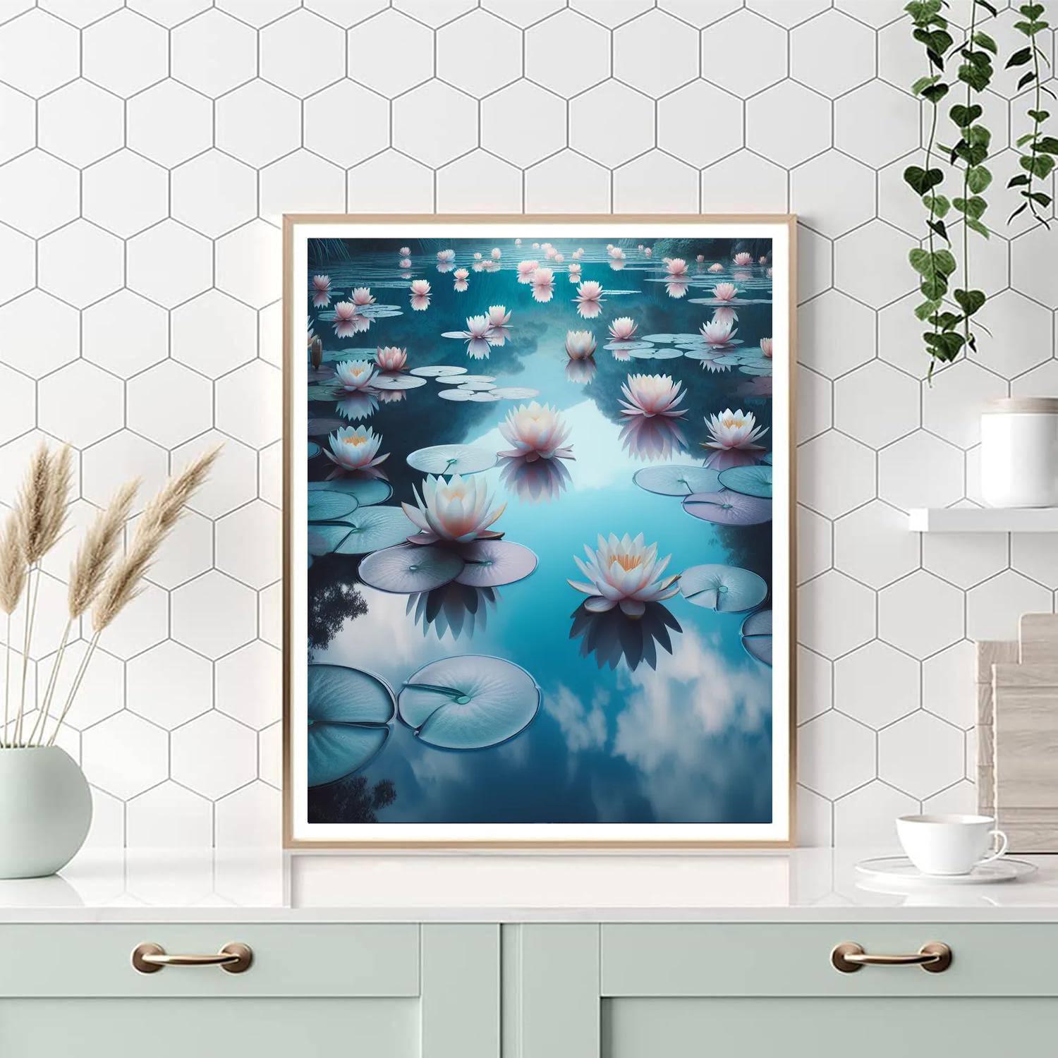 Dreamy Water Lily Pond DIY Paint By Numbers