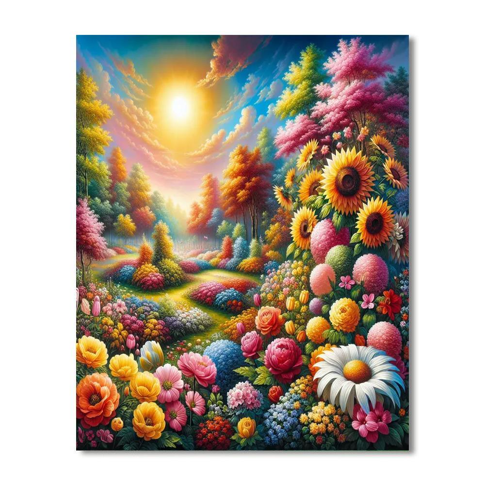 Vibrant Garden Symphony Numbered Painting Kits