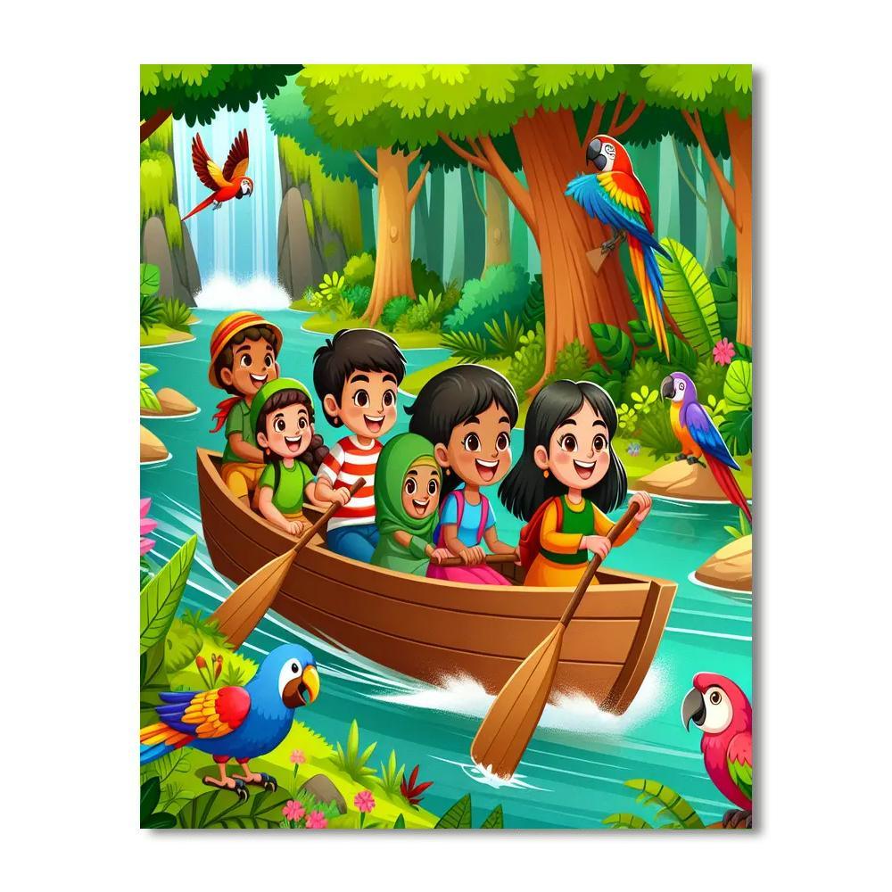 Jungle River Adventure Paint By Numbers