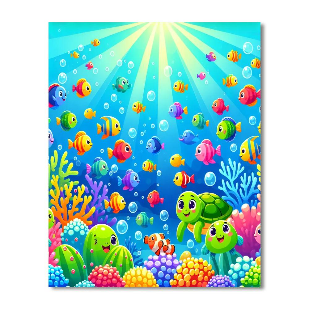 Cheerful Sea Life Numbered Painting Kits