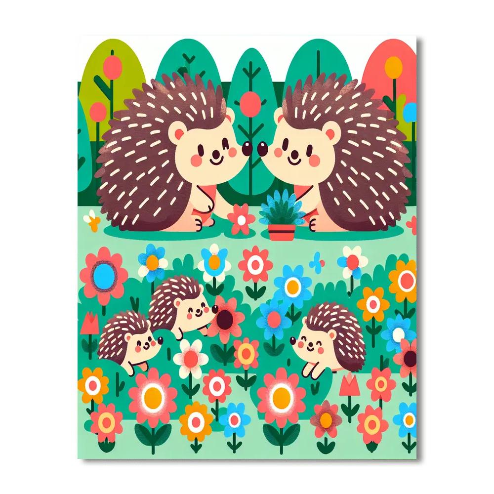 Happy Hedgehog Hangout Painting By Numbers Kit