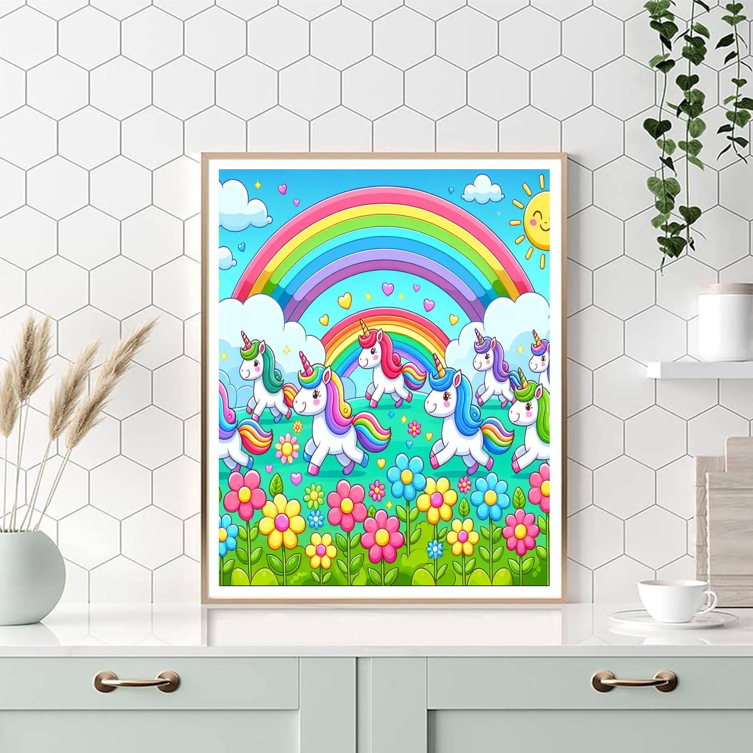 Rainbow Unicorn Parade Paint By Color