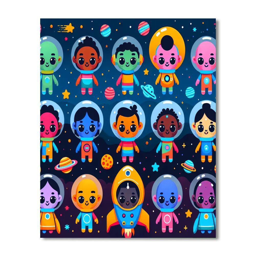 Alien's Intergalactic Journey Paint By Numbers Art