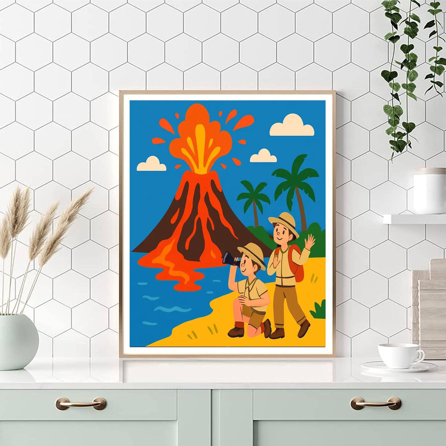 Island Volcano Adventure Painting By Numbers Kit