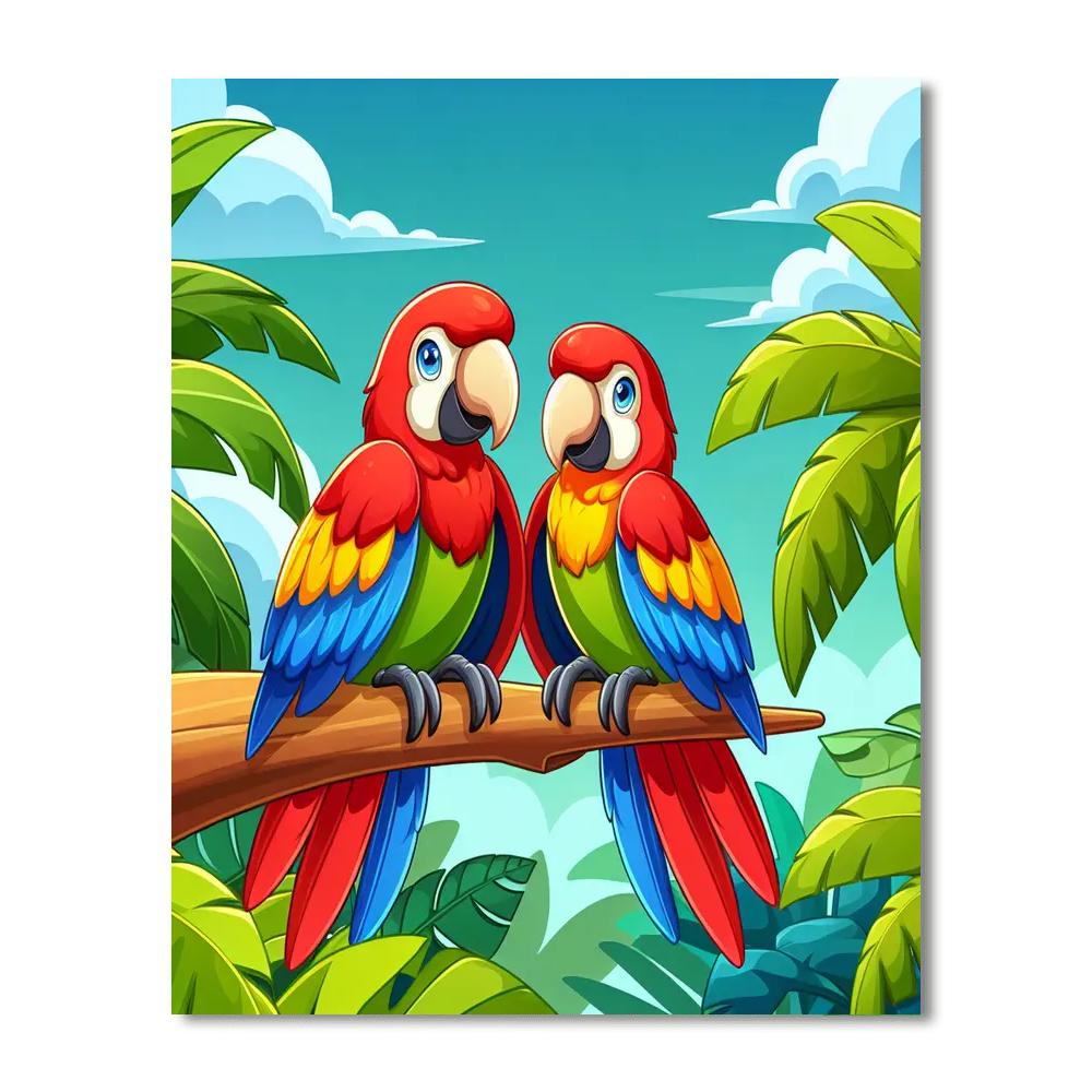 Marvelous Macaws Paint By Numbers Art