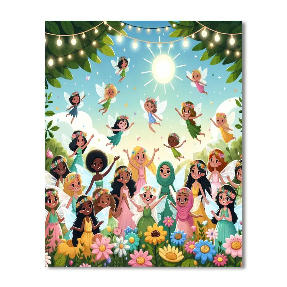 Enchanting Fairies And Flowers Paint By Numbers Art