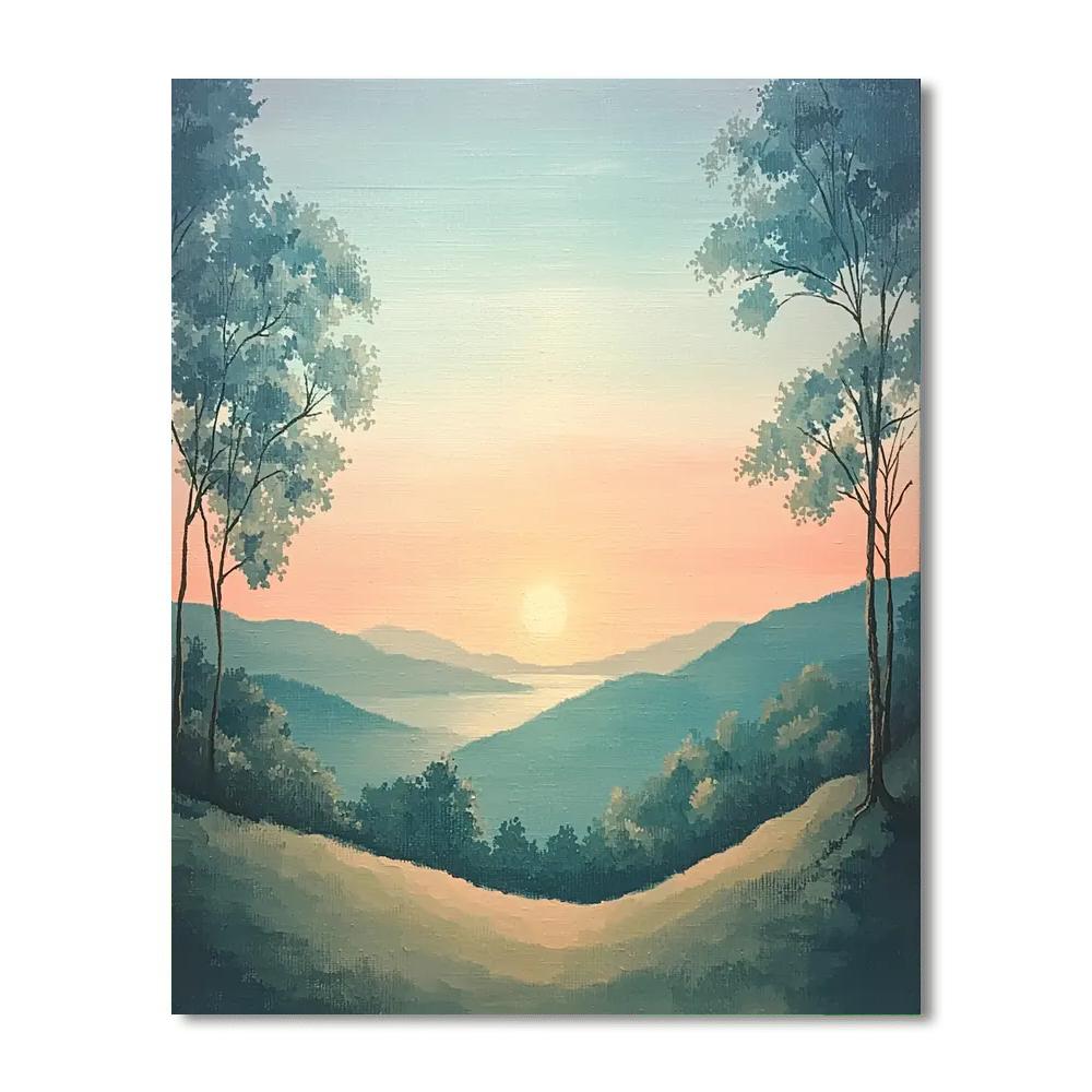 Georges Seurat Inspired Ethereal Dawn Symphony  Paint By Numbers Kits